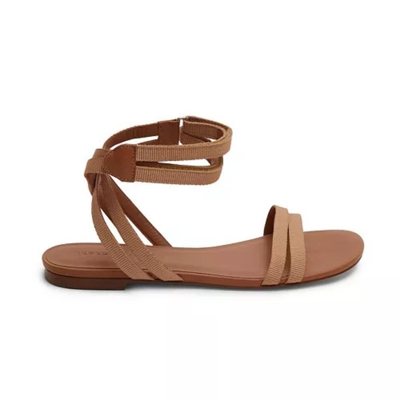 NEW Rebecca Allen The Flat Brown Two-Strap Sandals #695 - Picture 1 of 14